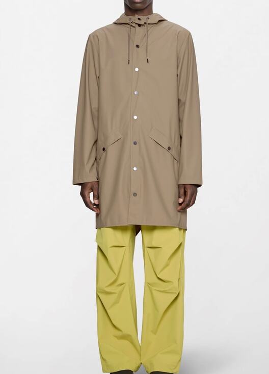 Rains Jackets & Blazers - New Rains long jacket sand w3 coat sz L $140
